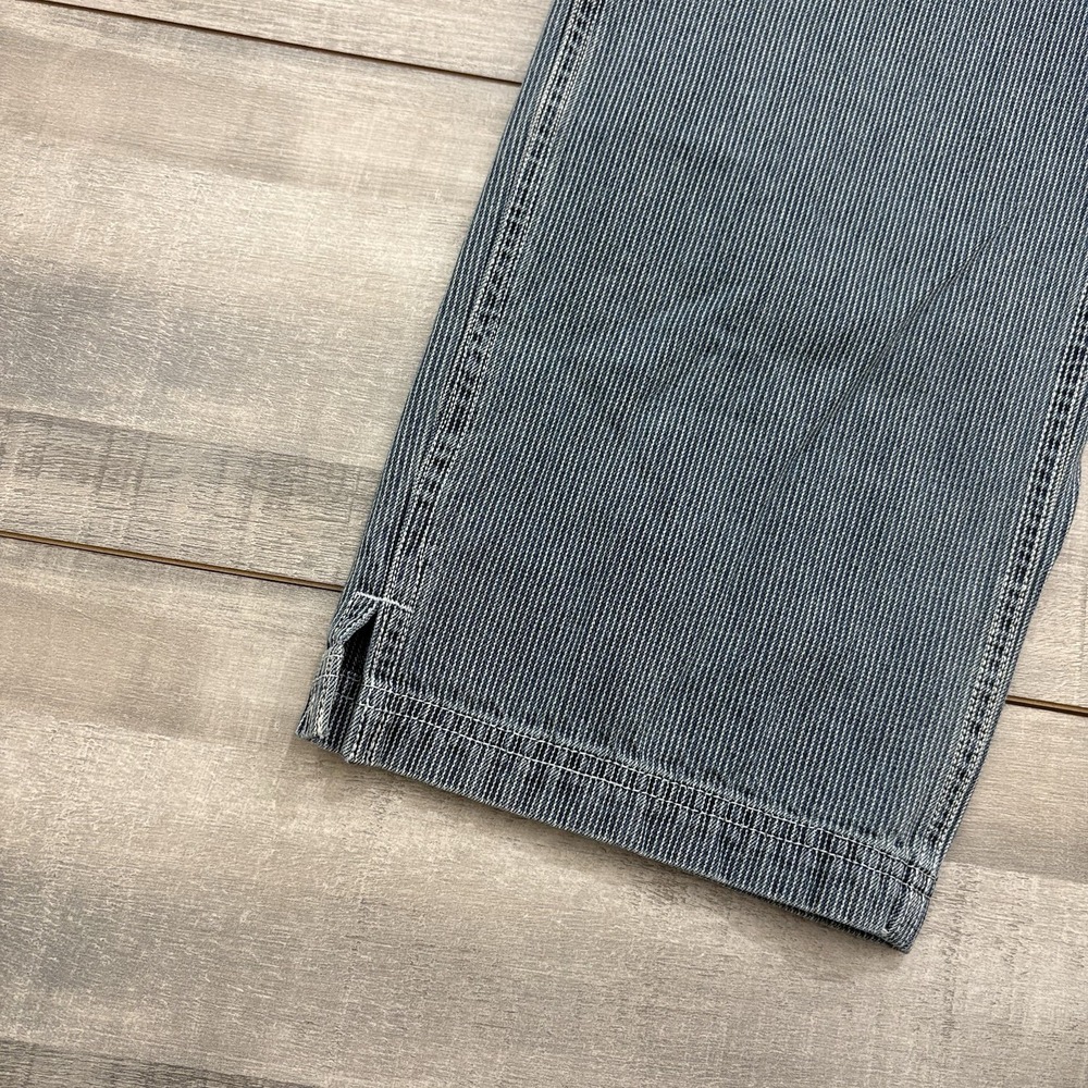 OshKosh B'gosh Vintage Hickory Striped Work Pants Railroad Women 12 Short Blue - Picture 3 of 16